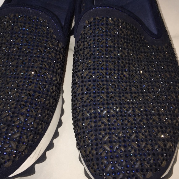 Moda In Pelle Blue Embellished walking Shoes - Picture 6 of 9